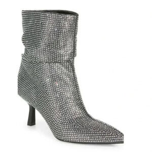 Open Edit Tilly Crystal Embellished Bootie in Silver Size 8.5